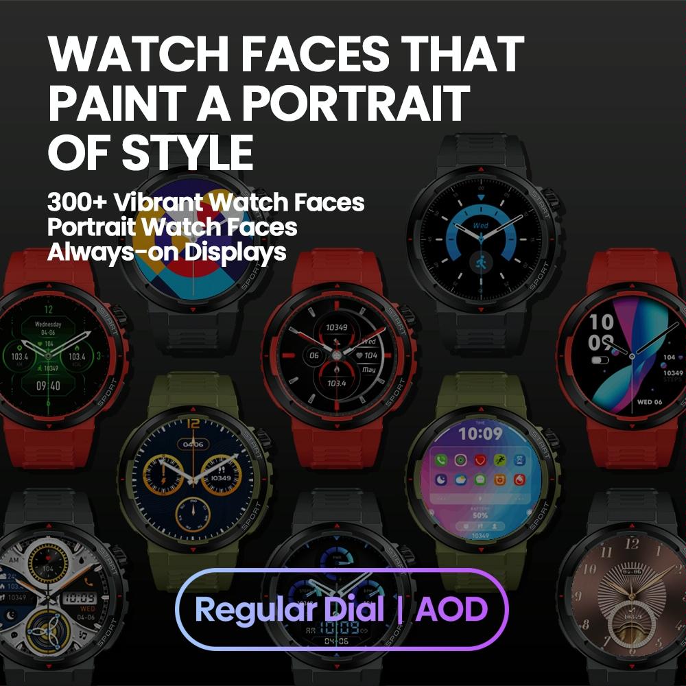 1.43 Inch Fitness & Wellness Smart Watch 24H Health Monitoring - Lava Black