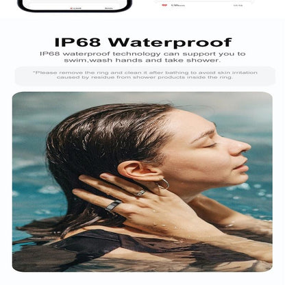 Smart Ring With Heart Rate Blood Oxygen Sleep Monitoring & Sports Modes - Size 11 - Gold