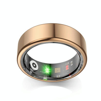 Smart Ring With Heart Rate Blood Oxygen Sleep Monitoring & Sports Modes - Size 11 - Gold
