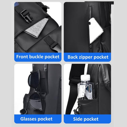 Lightweight Waterproof Men Chest Bag Cycling Shoulder Bag - Grey