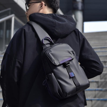 Lightweight Waterproof Men Chest Bag Cycling Shoulder Bag - Grey