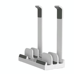 Versatile Laptop Stand with Storage and Cooling - Desktop Heightening Rack - White