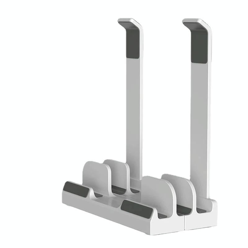 Versatile Laptop Stand with Storage and Cooling - Desktop Heightening Rack - White