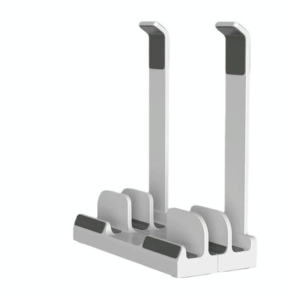 Versatile Laptop Stand with Storage and Cooling - Desktop Heightening Rack - White