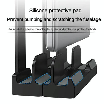 Versatile Laptop Stand with Storage and Cooling - Desktop Heightening Rack - White