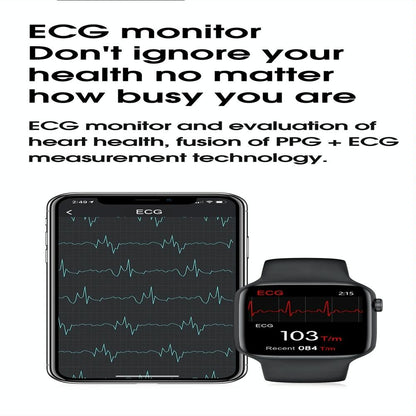 1.75 Inch Ips Smart Watch Waterproof Temp / Heart / Bp / Sleep Monitoring - White