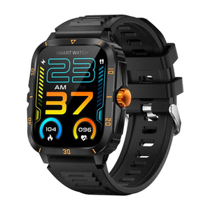 1.96 Inch Hd Square Screen Rugged Smart Watch Supports Bluetooth Calls / Sleep Monitoring / Blood Oxygen Monitoring - Black + Gold