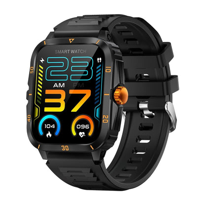 1.96 Inch Hd Square Screen Rugged Smart Watch Supports Bluetooth Calls / Sleep Monitoring / Blood Oxygen Monitoring - Black + Gold