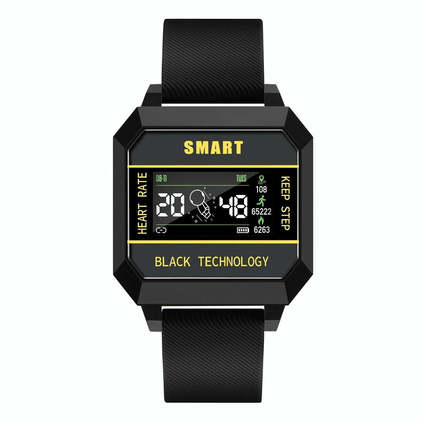 0.96 Inch Tft Screen Life Waterproof Smart Watch Support Sleep Monitoring / Heart Rate Monitoring / Blood Pressure Monitoring / Pulse Reminder - Yellow