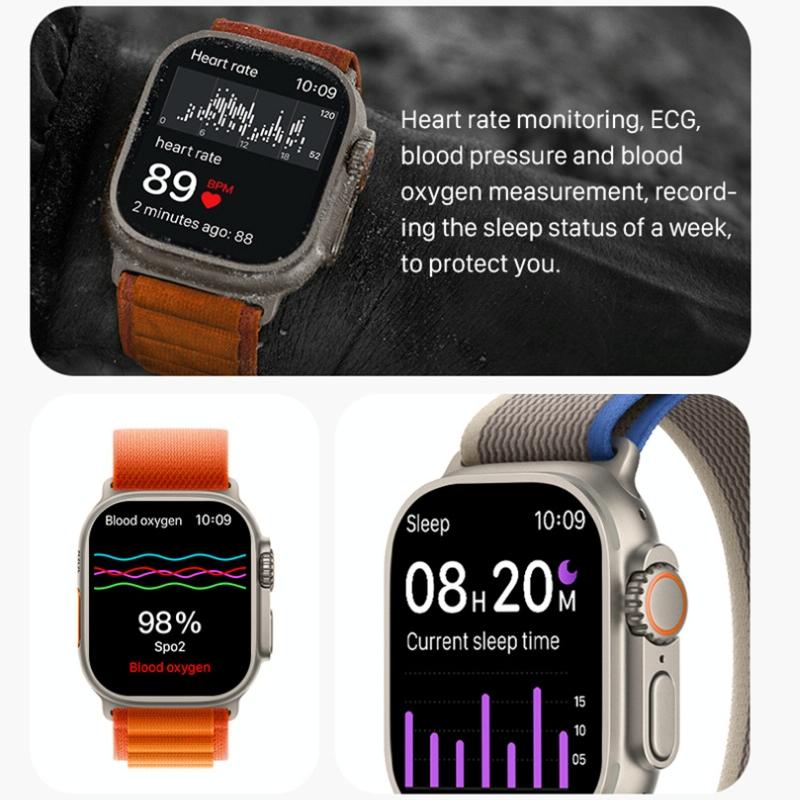 1.5 Inch Silicone Band Smart Watch Bluetooth Call / Heart Rate / Blood Pressure / Blood Oxygen - Orange