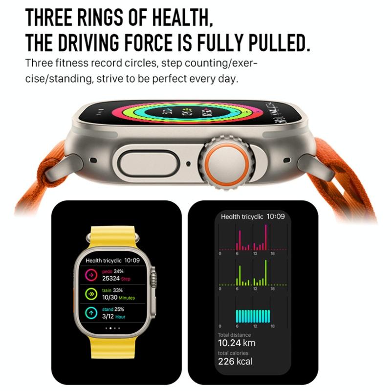 1.5 Inch Silicone Band Smart Watch Bluetooth Call / Heart Rate / Blood Pressure / Blood Oxygen - Orange