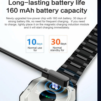 Leather Band Smartwatch With Waterproof Colour Screen - Gold