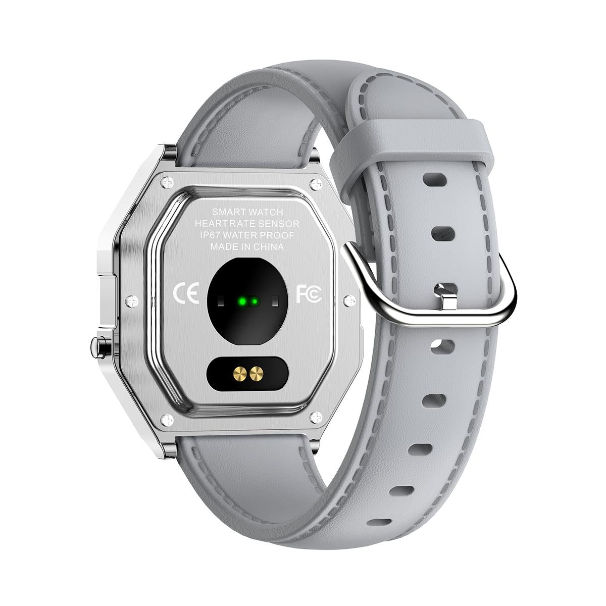 Leather Band Smartwatch With Waterproof Colour Screen - Gold