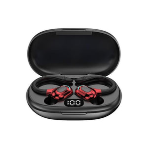 Wireless Bluetooth Earphones with Charging Case - F8 - Red Double Ear