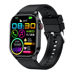 Waterproof Smart Watch With Bluetooth And Blood Oxygen Monitoring - Ip68 - Black