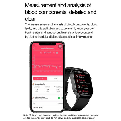 Waterproof Smart Watch With Bluetooth And Blood Oxygen Monitoring - Ip68 - Black