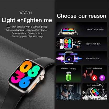 2.01 Inch Waterproof Smart Watch Bt Call / Heart Rate / Blood Pressure / Blood Oxygen - Pink Gold