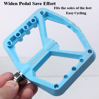 A Pair Of Wide Anti-Slip Nylon Bike Pedals - Blue