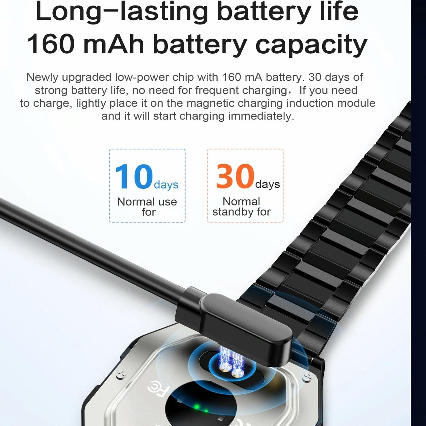 Waterproof Steel Smart Watch With Colour Screen - Gold