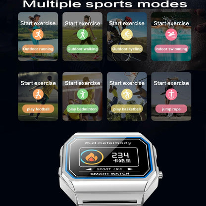 Waterproof Steel Smart Watch With Colour Screen - Gold