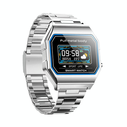 Waterproof Steel Smart Watch With Colour Screen - Gold