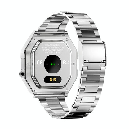 Waterproof Steel Smart Watch With Colour Screen - Gold