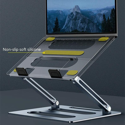 Adjustable Metal Notebook Stand - Gray Desktop Support