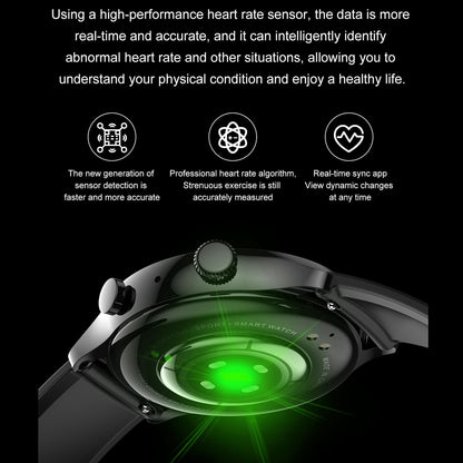 1.36 Inch Amoled Screen Leather Strap Smart Watch Support Nfc Function / Blood Oxygen Monitoring - Silver