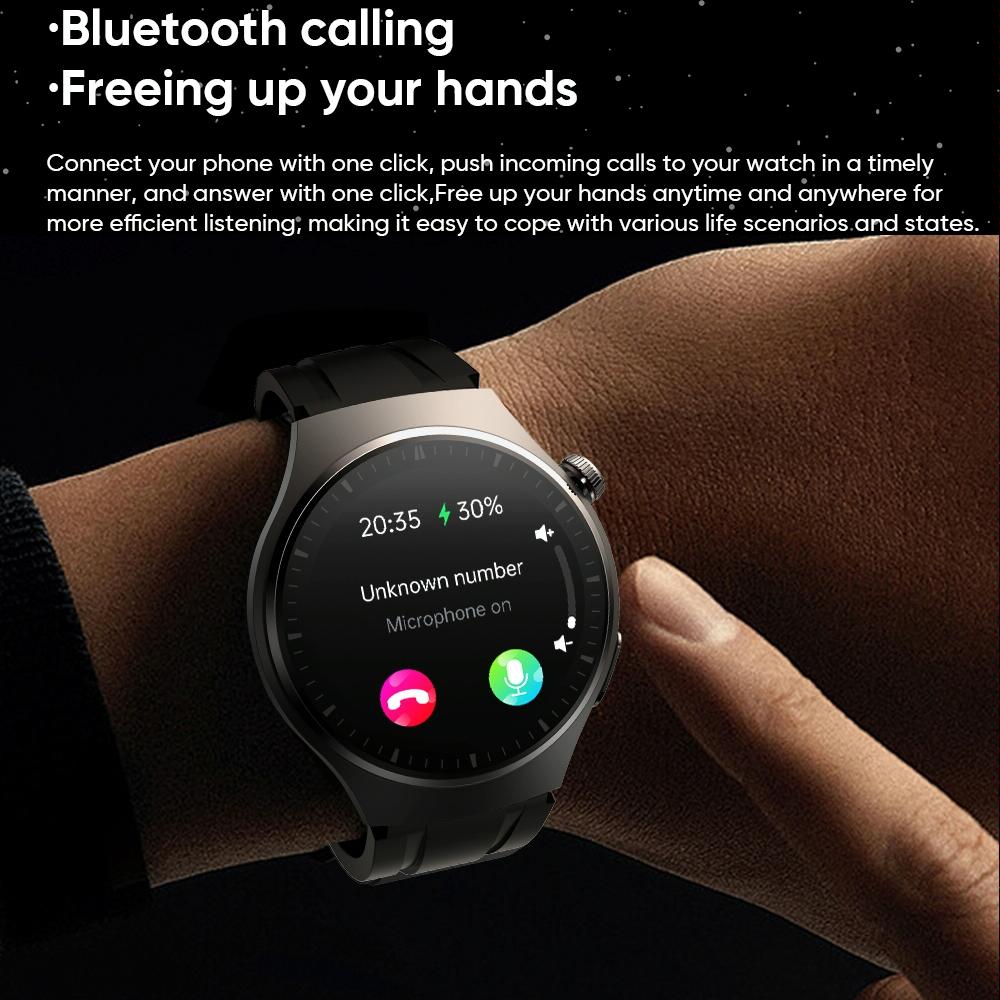 1.43 Inch Amoled Ip67 Smart Call Watch Support Ecg / Body Temperature / Blood Glucose Monitoring - Silver