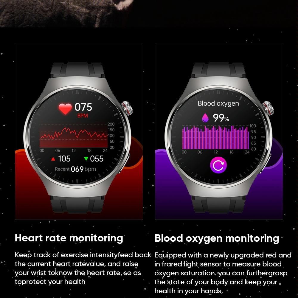 1.43 Inch Amoled Ip67 Smart Call Watch Support Ecg / Body Temperature / Blood Glucose Monitoring - Silver