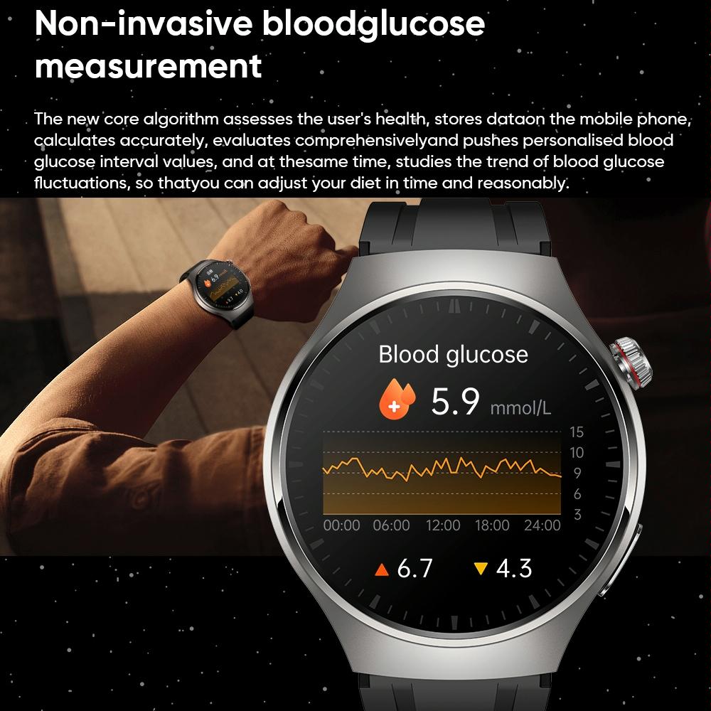 1.43 Inch Amoled Ip67 Smart Call Watch Support Ecg / Body Temperature / Blood Glucose Monitoring - Silver