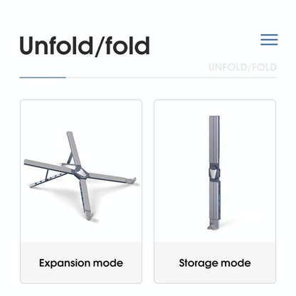 Versatile Laptop Docking Stand with Enhanced Cooling and Folding Design - Gray