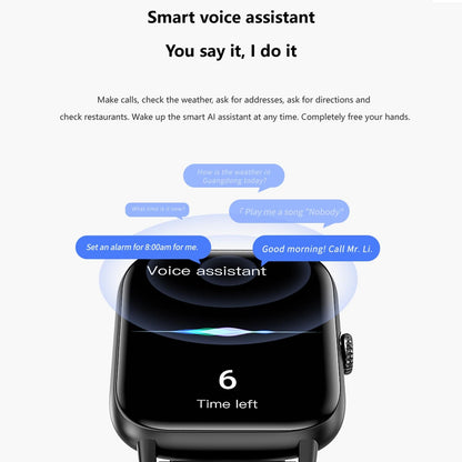 1.83 Inch Bt5.2 Smart Sport Watch Support Bluetooth Call / Sleep / Blood Sugar / Blood Oxygen / Heart Rate / Blood Pressure Health Monitor - Black