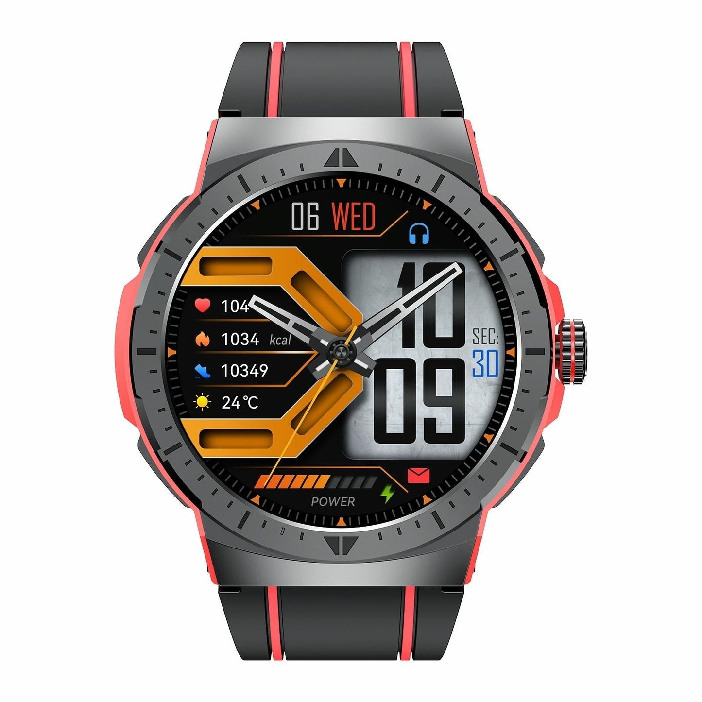 1.43 Inch Bt5.3 Ip68 Sport Smart Watch Support Bluetooth Call / Message Notification / Heart Rate / Blood Pressure Health Monitor - Red