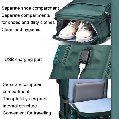Spacious Business Travel Backpack Fits Laptop - Green