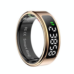 Smart Ring Heart Rate Blood Oxygen Sleep Sports Size 10 - Gold