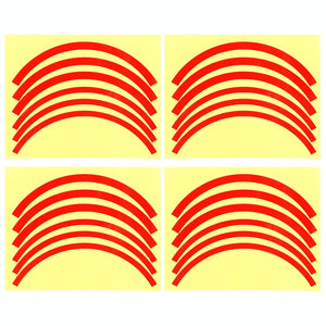 Blue Wheel Hub Sticker Set for Scooter / Bike / Electric Vehicle 2 Pcs - Red