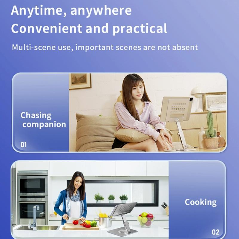 Portable Telescopic Desktop Phone Stand - Foldable & Rotating - Deep Grey