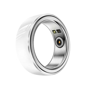 Smart Ring With Heart Rate Blood Oxygen Sleep & Sports Modes - R8 Size 16 - White