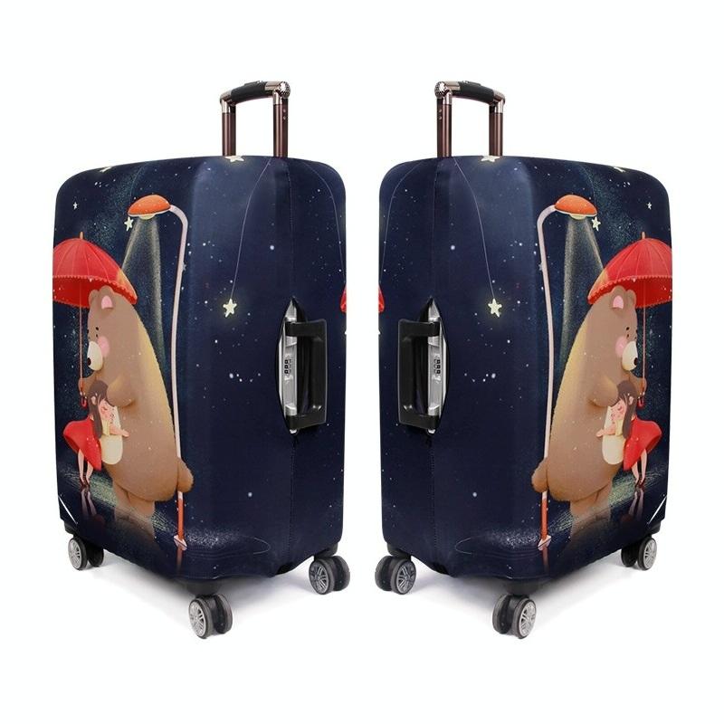 Protective Cover for Durable Luggage - Elastic Dustproof - Small Size - Bear Girl