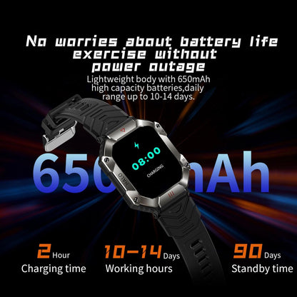 2.0 Inch Bt5.1 Ip67 Sport Smart Watch Support Bluetooth Call / Sleep / Blood Oxygen / Heart Rate / Blood Pressure Health Monitor - White + Camouflage