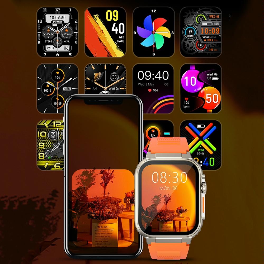 Ip68 Waterproof Bluetooth Smart Watch Health Monitor - Orange