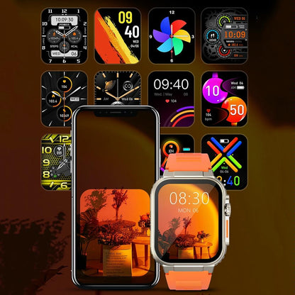 Ip68 Waterproof Bluetooth Smart Watch Health Monitor - Orange