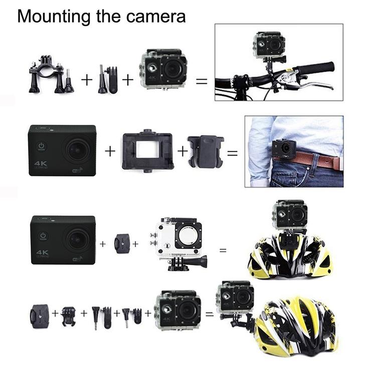 Waterproof 4k Action Camera for Cycling and Diving - Blue