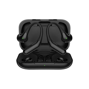 Wireless Half In-ear Sports Earphones - Black