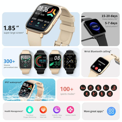 1.83 Inch Bt5.2 Smart Sport Watch Support Sleep / Heart Rate / Blood Oxygen / Temperature / Heart Sugar / Blood Pressure Health Monitor - Gold