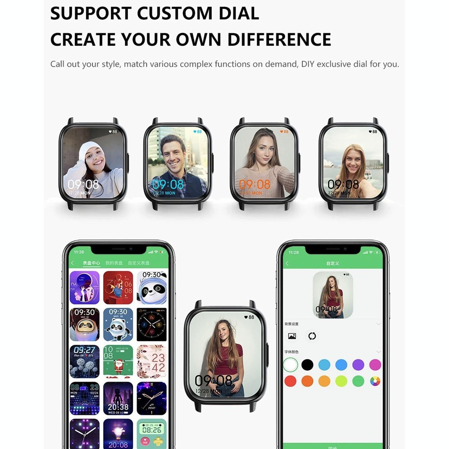 1.83 Inch Bt5.2 Smart Sport Watch Support Sleep / Heart Rate / Blood Oxygen / Temperature / Heart Sugar / Blood Pressure Health Monitor - Gold