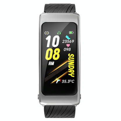 1.14 Inch Silicone Band Earphone Detachable Life Waterproof Smart Watch Support Bluetooth Call - Black Red