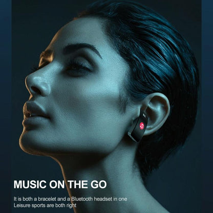 1.14 Inch Silicone Band Earphone Detachable Life Waterproof Smart Watch Support Bluetooth Call - Black Red