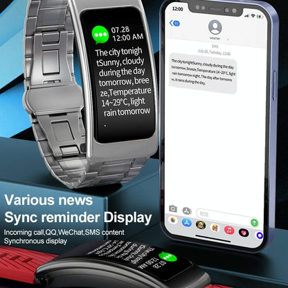 1.14 Inch Silicone Band Earphone Detachable Life Waterproof Smart Watch Support Bluetooth Call - Black Red